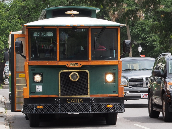 Fun things to do in Charleston : Dash-Carta trolley in downtown Charleston, SC.